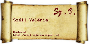 Széll Valéria névjegykártya